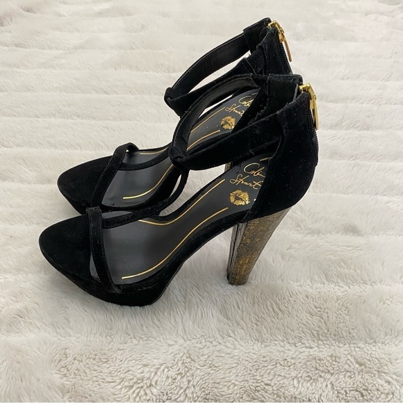 Colin Stuart x Victoria’s Secret Black Suede Leather Platform Heels New Size 6 - Picture 2 of 12